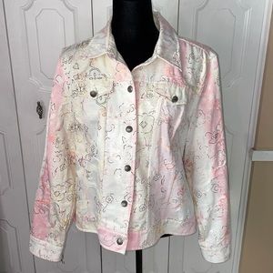 Christopher & Banks pink and white jacket size XL